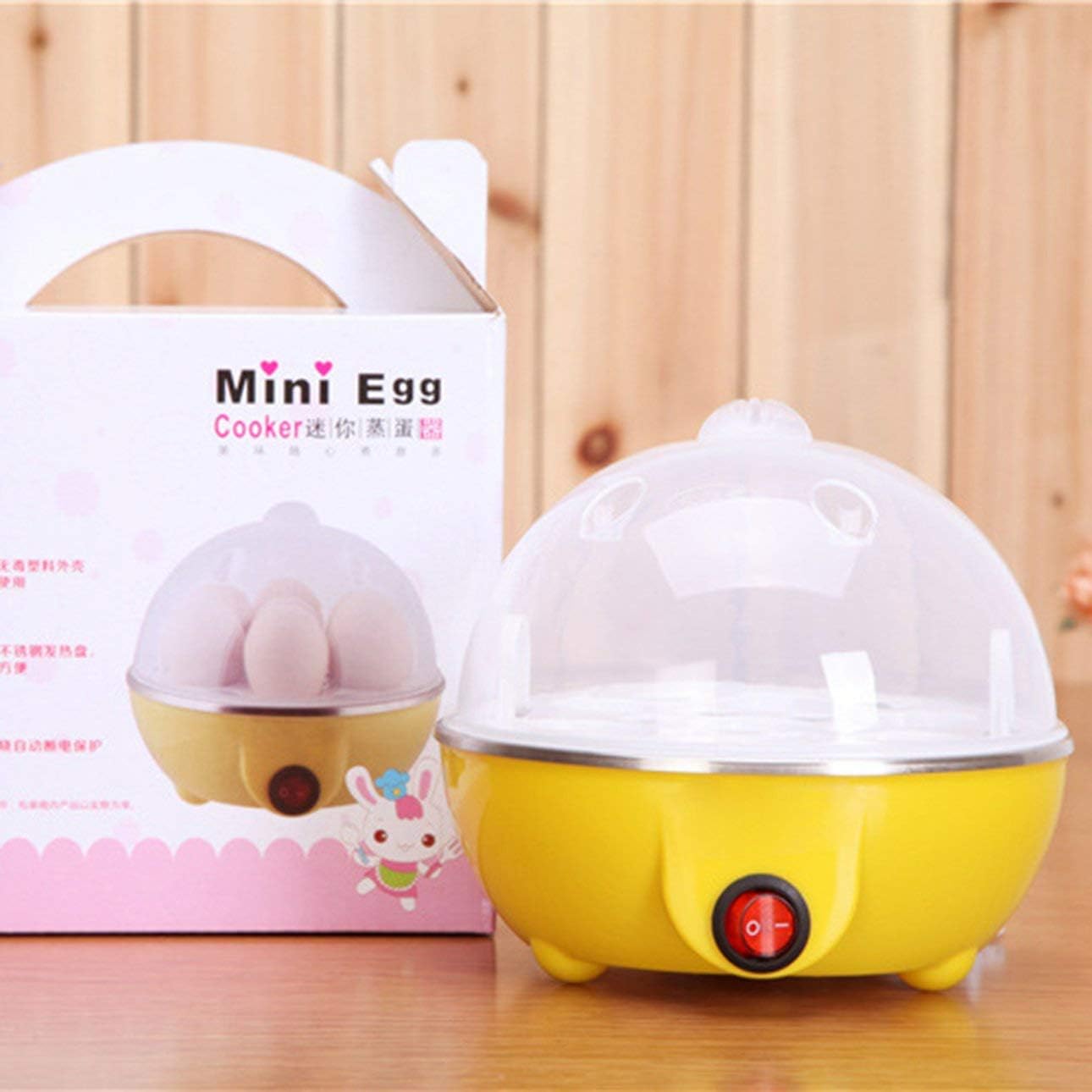 Multi-Function 7 Eggs Capacity Auto-off Electric Egg Cooker (Yellow)