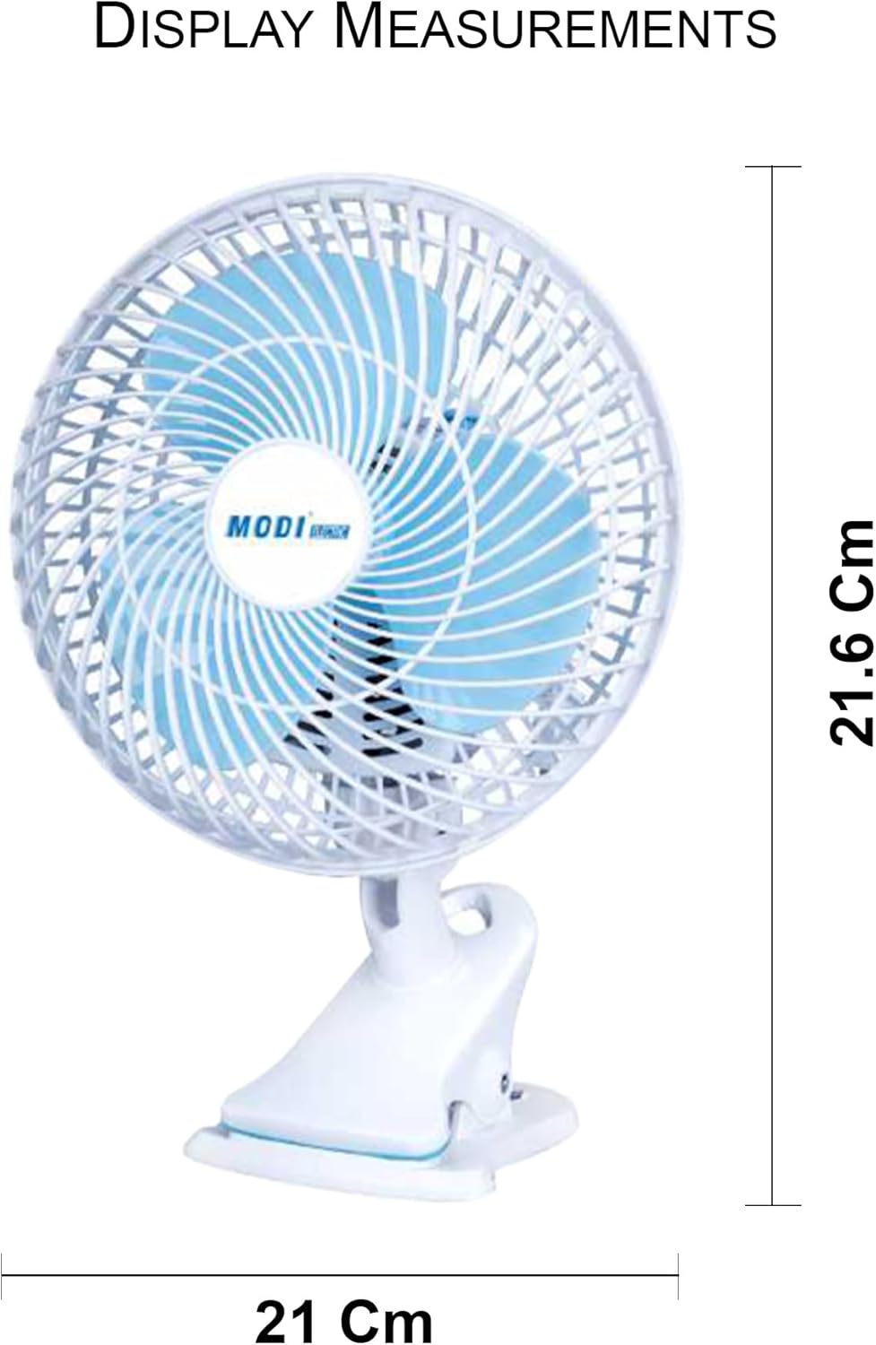 V.MAX MODI 180° Mini Clip Fan - 6 Inch | Desktop Portable Small Electric Fan White | 210x200x216mm Two Pin Plug Wire Small Fan for Home, Office