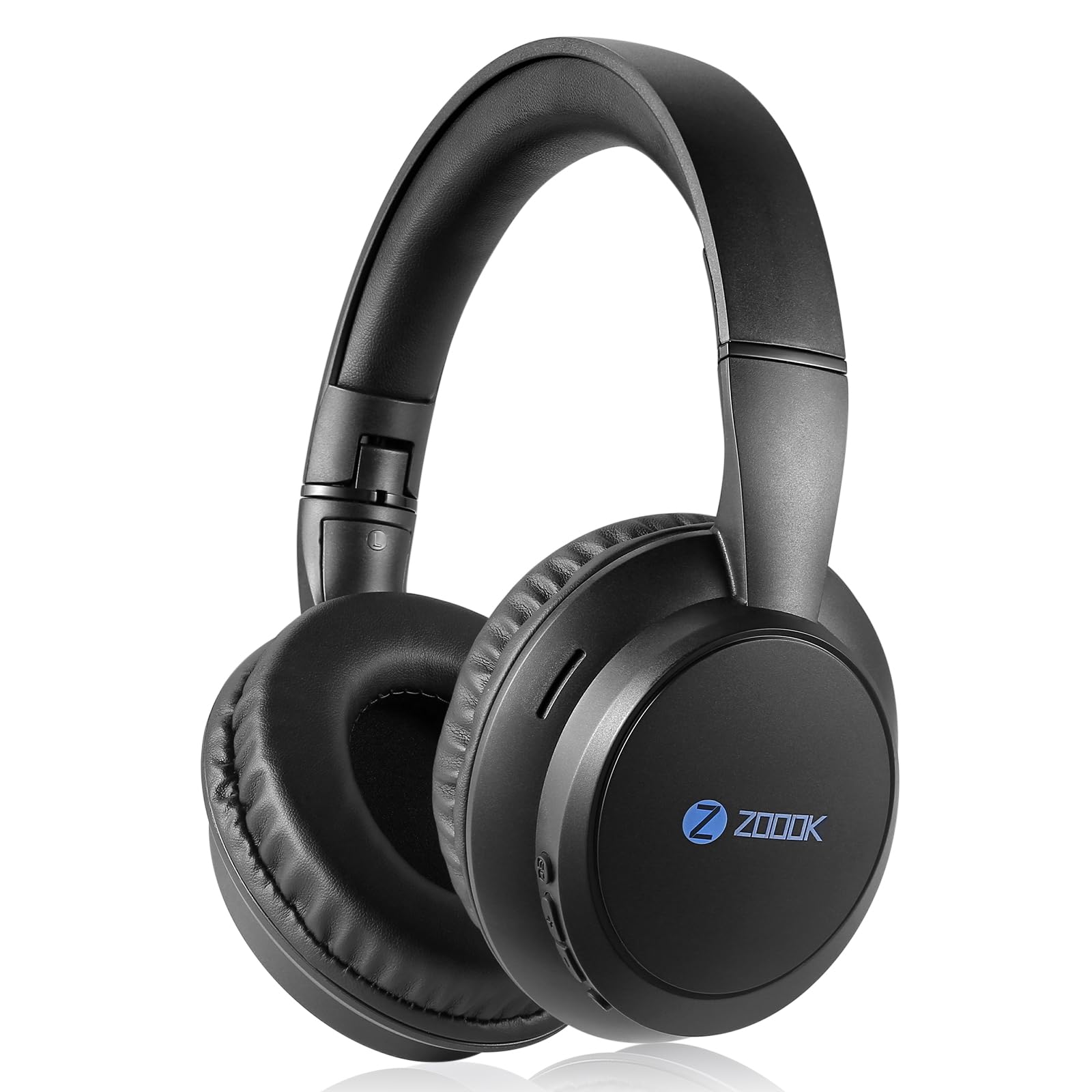 ZOOOK ENIGMA Wireless Headphones Bluetooth 5.0 Over-Ear Headset with Mic Hybrid Active Noise Cancelling Hi-Res Audio 30H Battery Wearing Detection Foldable for Travel, Work, Music, Call UAE Version, Black