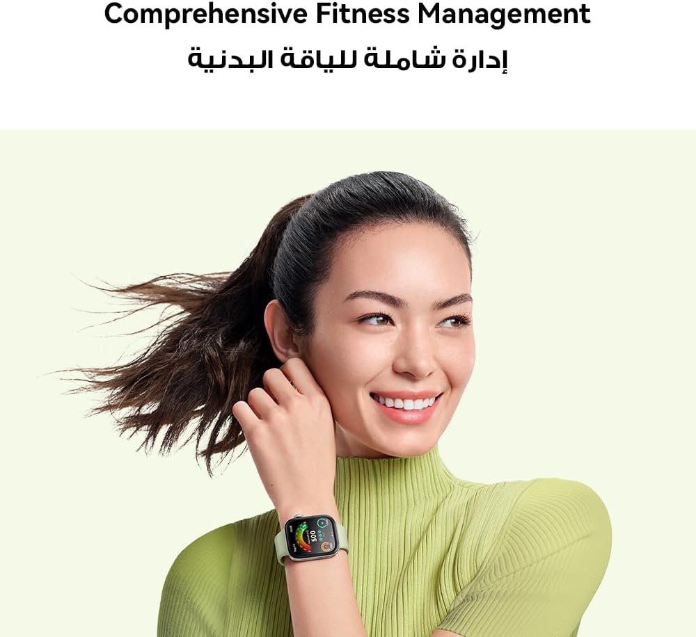 HUAWEI WATCH FIT 3, 1.82" AMOLED Display, Ultra-Slim Design, All-Round Fitness Management, Comprehensive Health Management, Durable Battery Life, Compatible with iOS & Android, Green