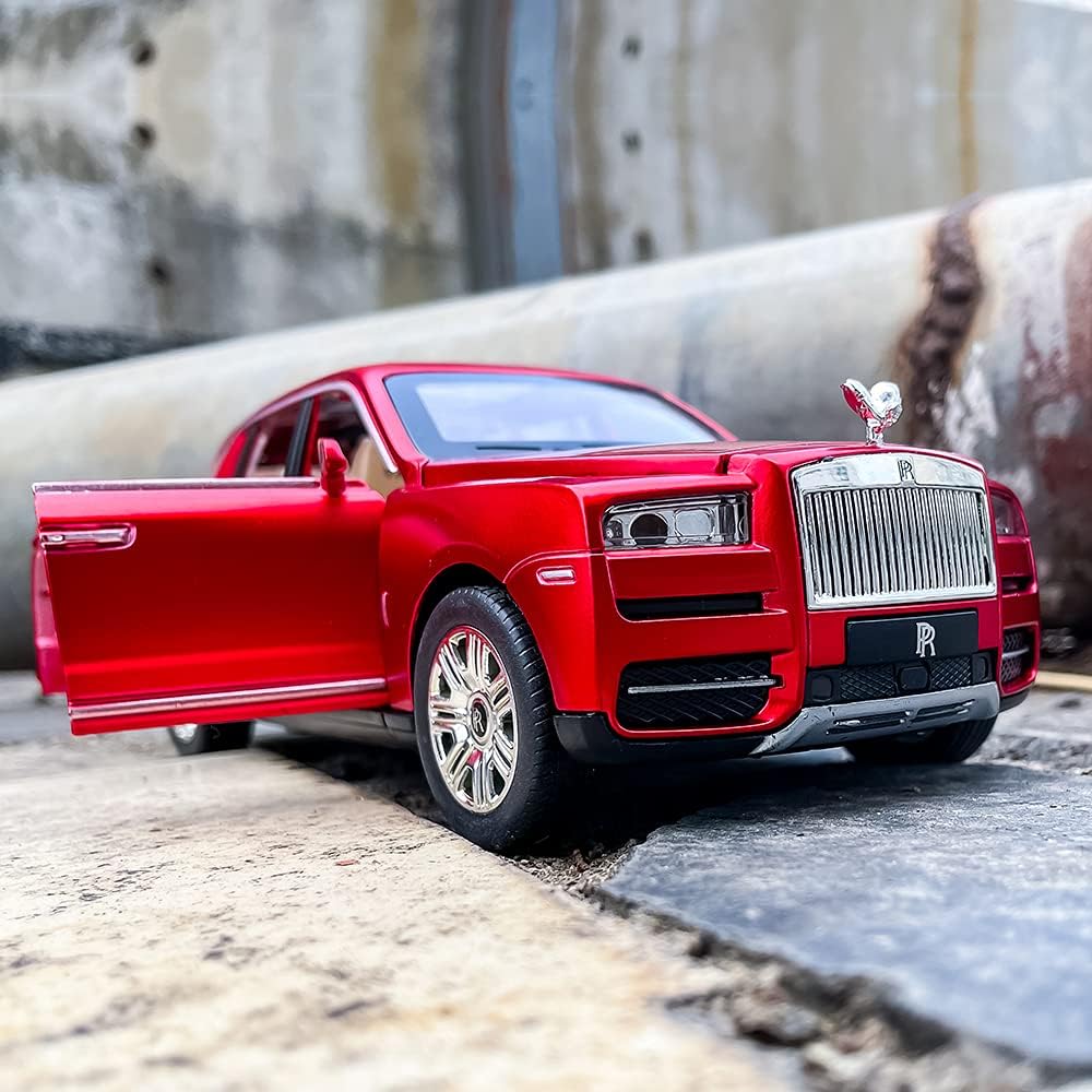 BDTCTK 1/24 Scale Rolls-Royce Cullinan SUV Model Car Toy, Zinc Alloy Pull Back Toy diecast Cars with Sound and Light for Kids Boy Girl Gift (Red)