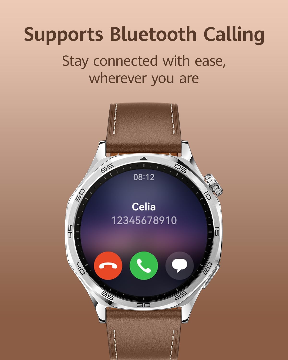 HUAWEI WATCH GT5 46mm Smartwatch, upto14 Days Battery Life, Sharp-Edged Design, Health Tracking, iOS & Android Compatible, 3 Months HUAWEI Care+, Brown