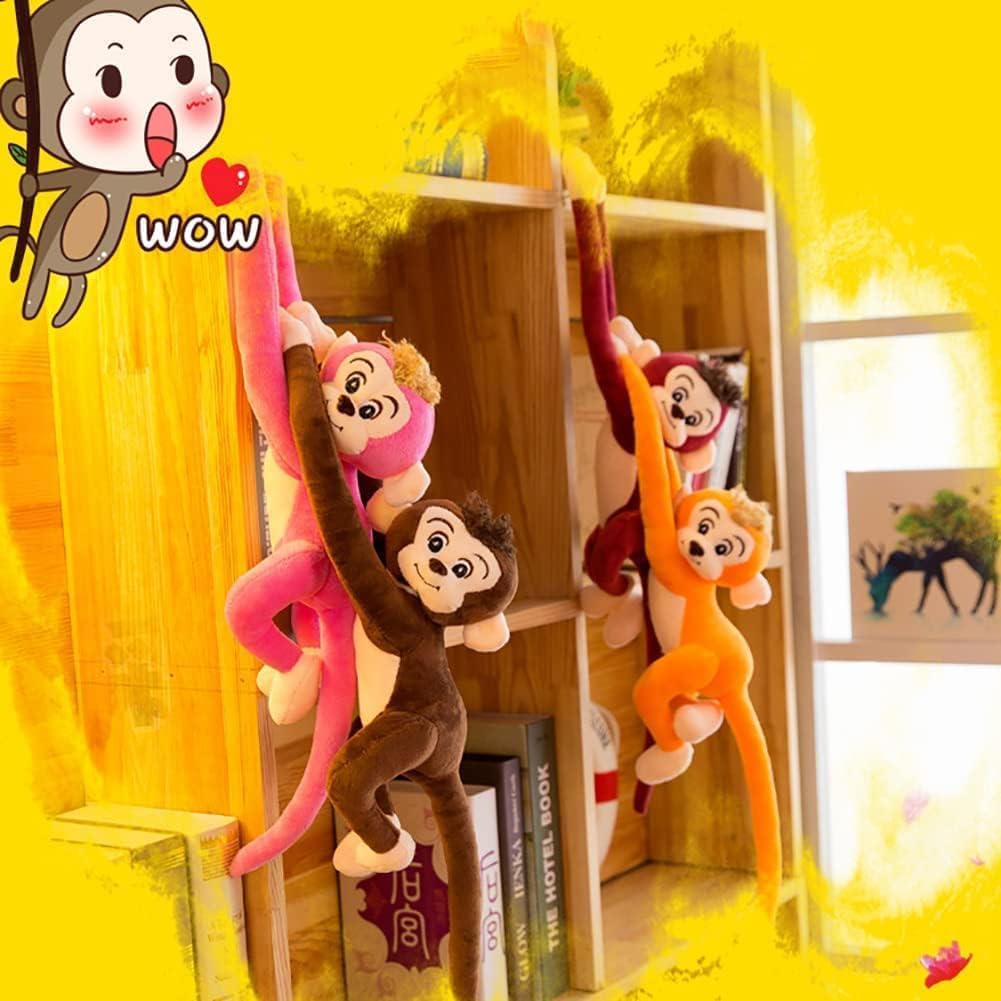 BIUBIULOVE Hanging Monkey Stuffed Animal, Stuffed Monkey Plush Toy, Great Gift for Kids Home Recor (Dark Brown, 20inch)