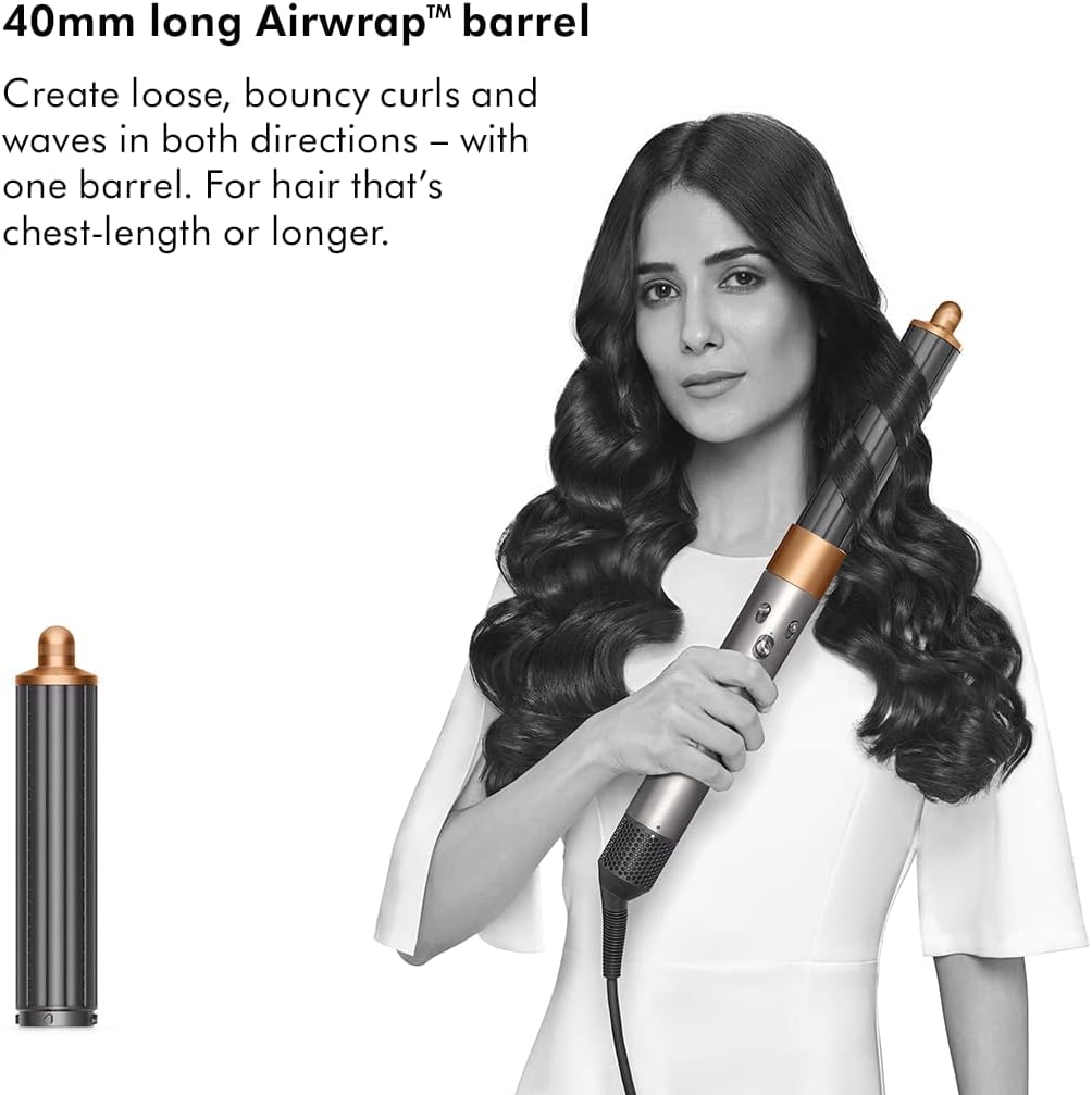 Dyson New Dyson Airwrap Hair Styler - HS05-2022 - Long (Prussian Blue/Copper) (Multi-functional Attachments Are The Perfect Alternatives to a Curling Iron, Curling Wand & Blow Dryer Brush)