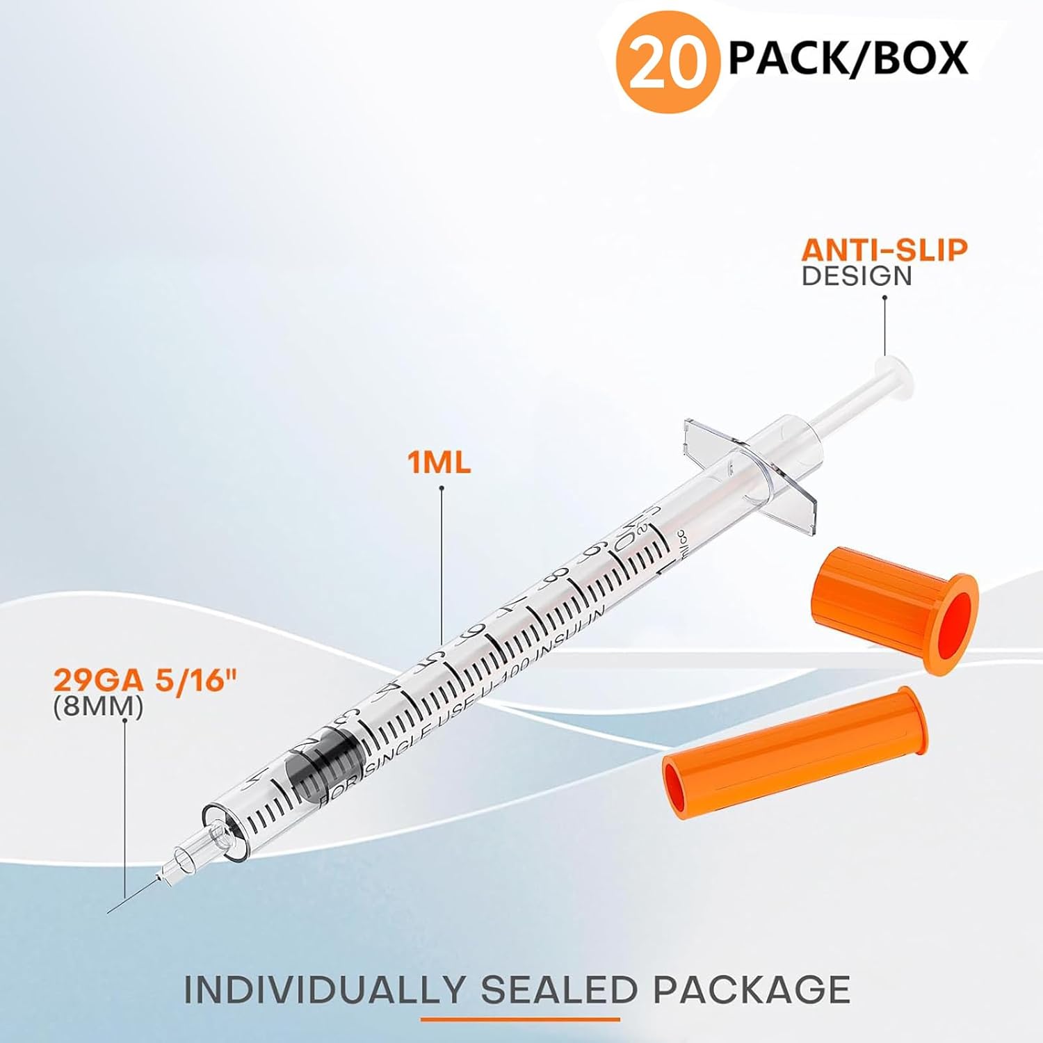 20 Pack 1 ml 31G×6 mm Plastic Measuring Tools – Individually Wrapped, Multi-Purpose
