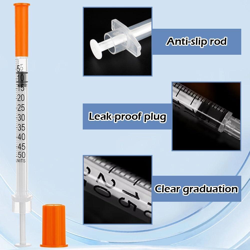 Juleioube 0.5ml/cc 30G 8mm Distribution Measuring Tools Multiple Uses Precision Dispensing Measuring Tool Plastic Laboratory Accessories – Individually Wrapped (10 Pack)