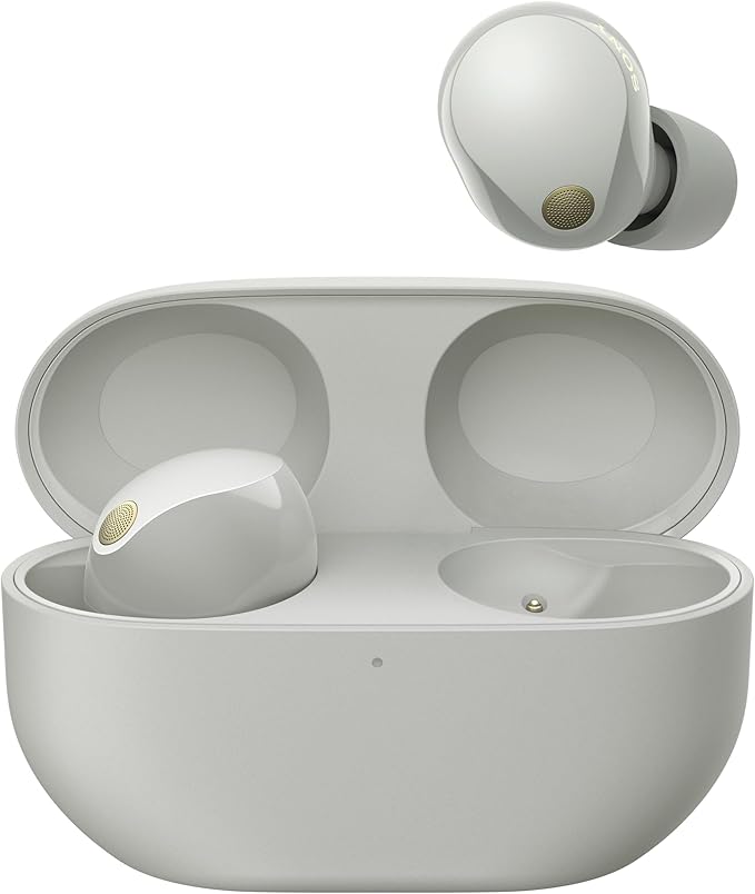 SONY WF-1000XM5 Wireless In-Ear Headphones with Noise Cancelling, Bluetooth, up to 24 hours of battery life and fast charging, IPX4, compatible with iOS and Android - Silver