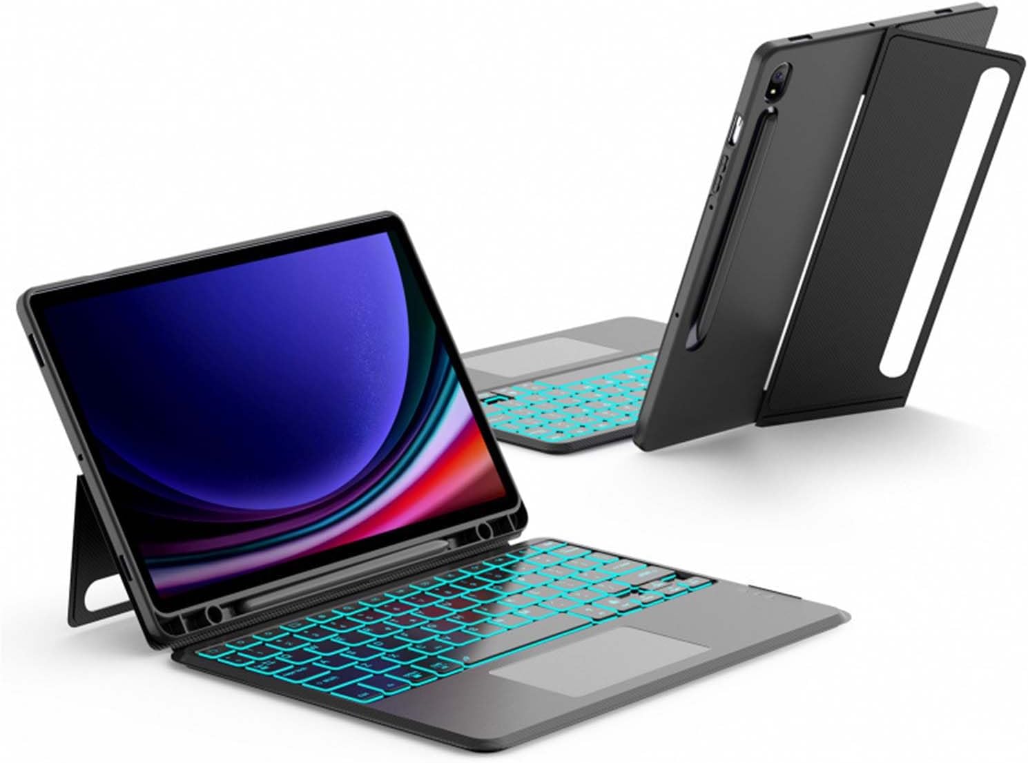 PROTECT Samsung Tab S10+ 12.4-inch Keyboard Case | Bluetooth | Trackpad | Backlit | Adjustable Stand | Grey | Model: HL118A-10P
