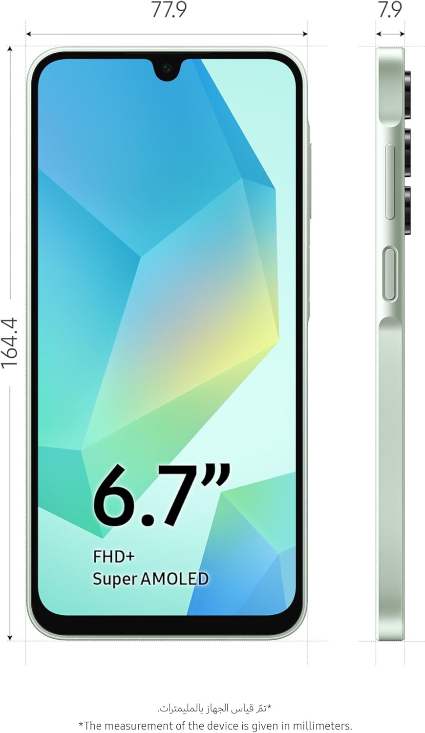 سامسونج جالاكسي A16 LTE، هاتف ذكي يعمل بنظام أندرويد، ثنائي الشريحة، ذاكرة وصول عشوائي (RAM) سعة 6 جيجابايت، سعة تخزين 128 جيجابايت، لون أخضر فاتح (إصدار الإمارات العربية المتحدة)