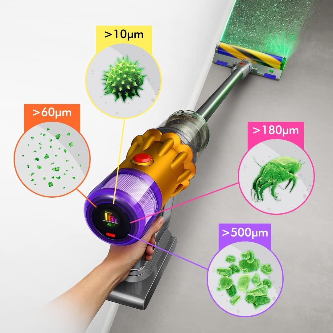 Dyson V12 Detect Slim Total Clean Cord-Free Vacuum Cleaner,Yellow,0.35 Liter,Disk
