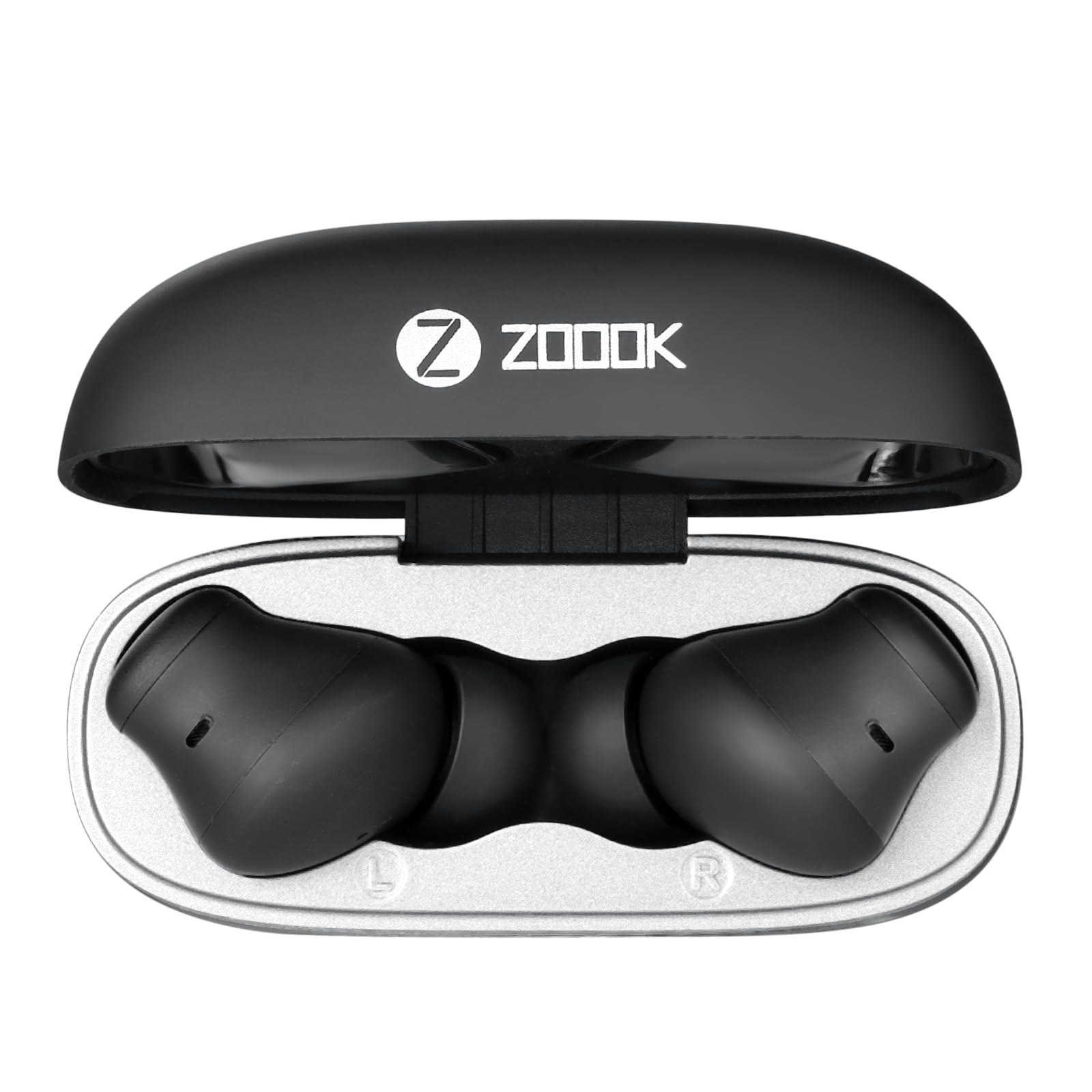 ZOOOK NIRVANA True Wireless Earbuds Bluetooth 5.4 LED Battery Display Case DSP Noise Reduction Deep Bass 30H Playtime Touch Controls USB-C Fast Charge IPX4 Sweat Resistant Black