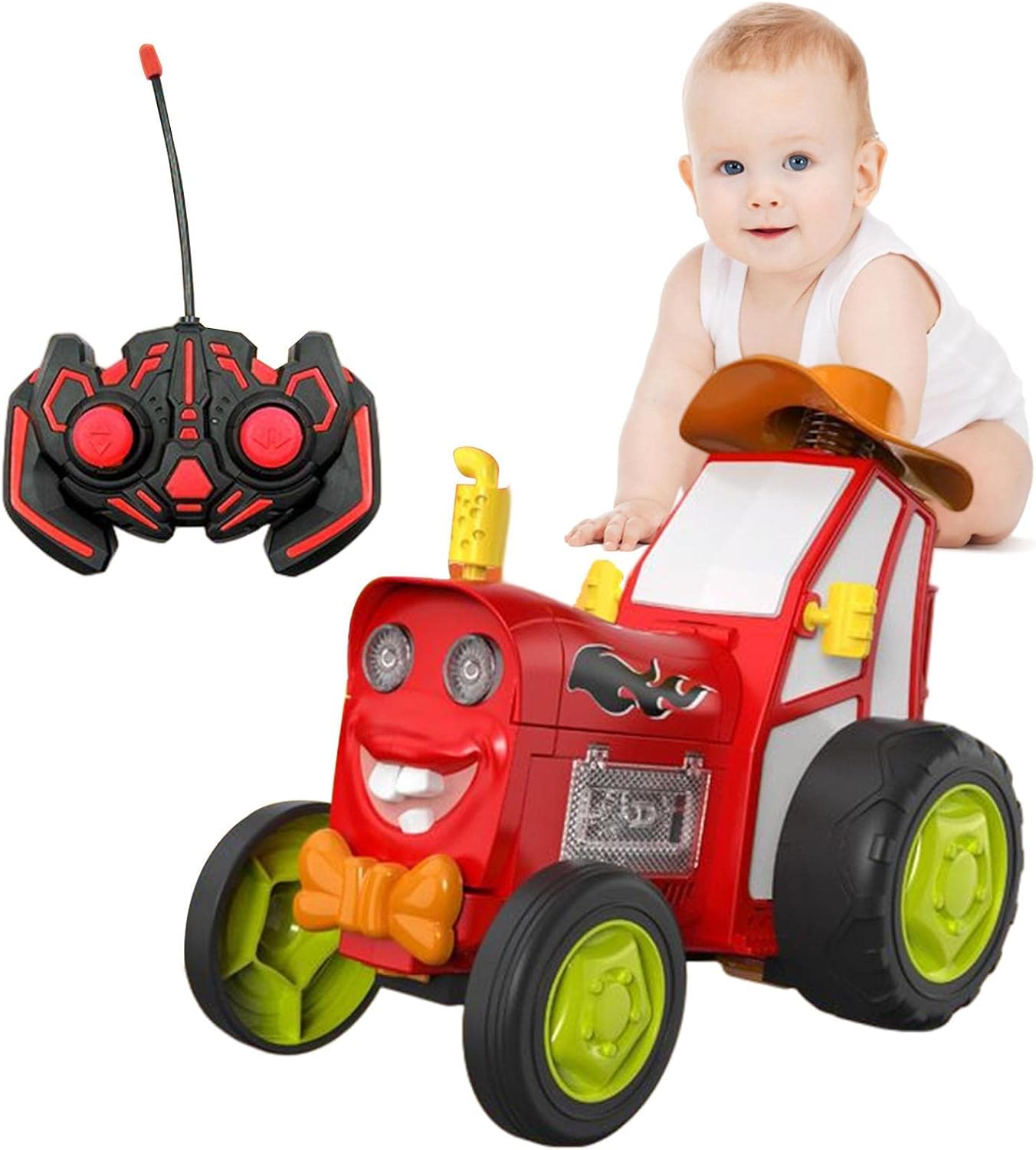 Crazy Jumping Car | Rechargeable RC Car With Music And Light,RC Cars Stunt Car Toy, Remote Control Train Toy Western Cowboy Style Jumping Car Toy For Kids Age 3