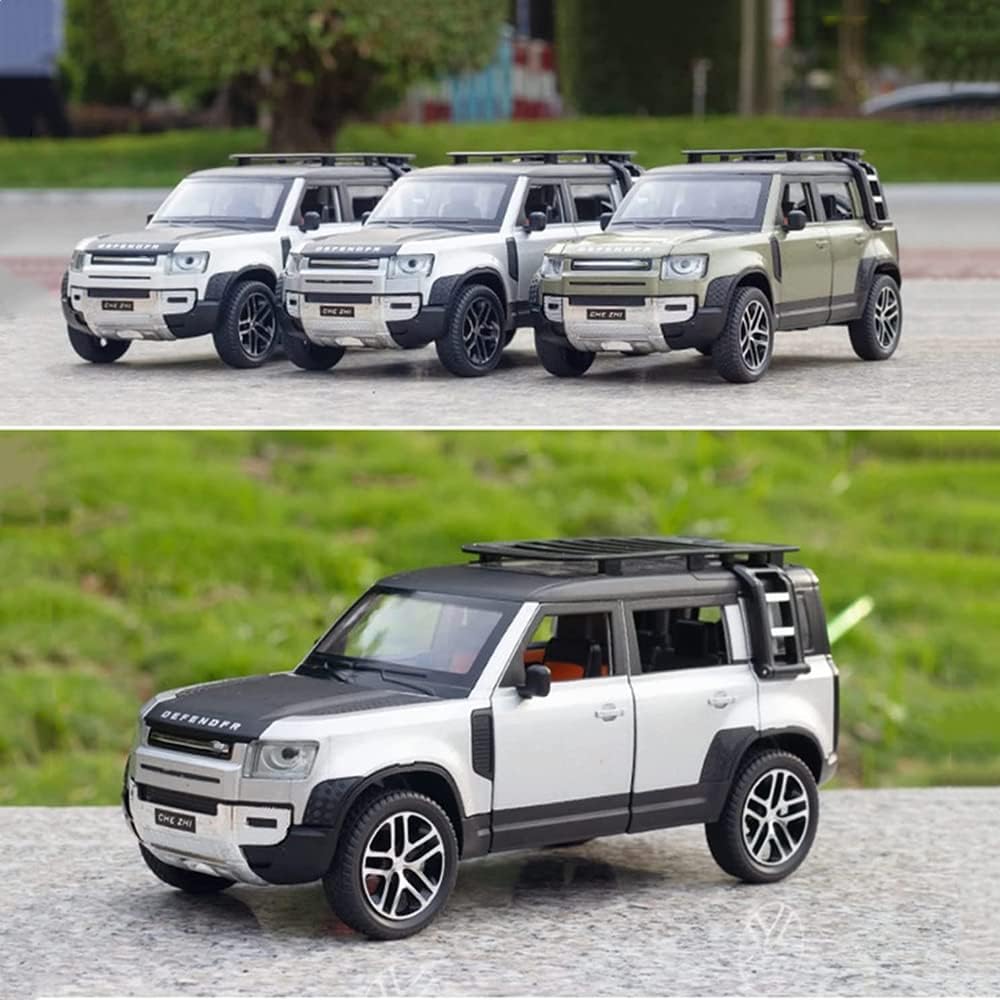 Coelon Defender Toy car Die Cast Metal Car Defender 1:24 Scale Diecast Toy Car Vehicle for Kids Sound Light Pull Back,Green