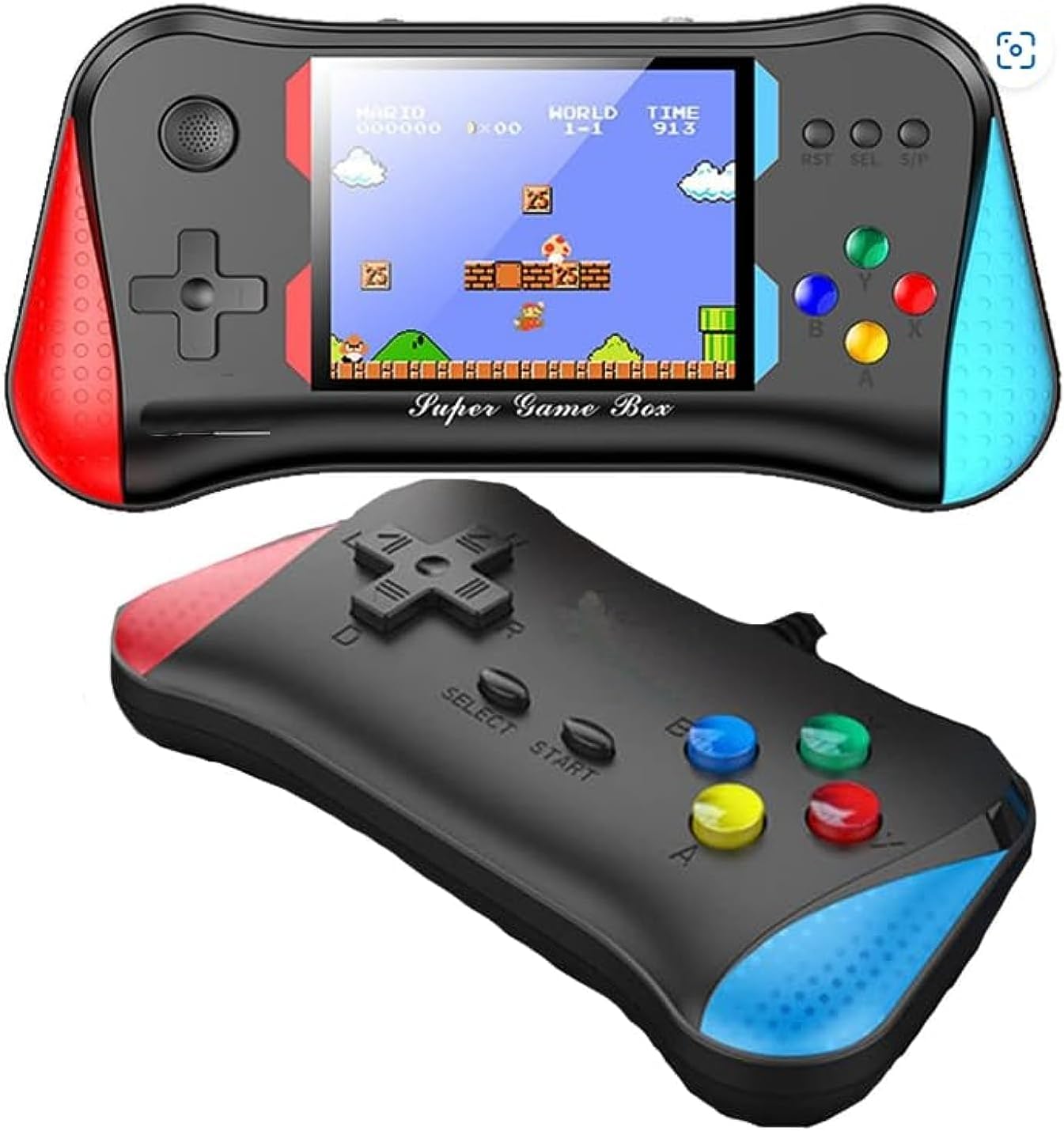 Handheld Game Console for Kids Adults, 3.5'' LCD Screen Retro Handheld Video Game Console, Preloaded 500 Classic Retro Video Games with Rechargeable Battery, Support 2 Players and TV Connection(A)