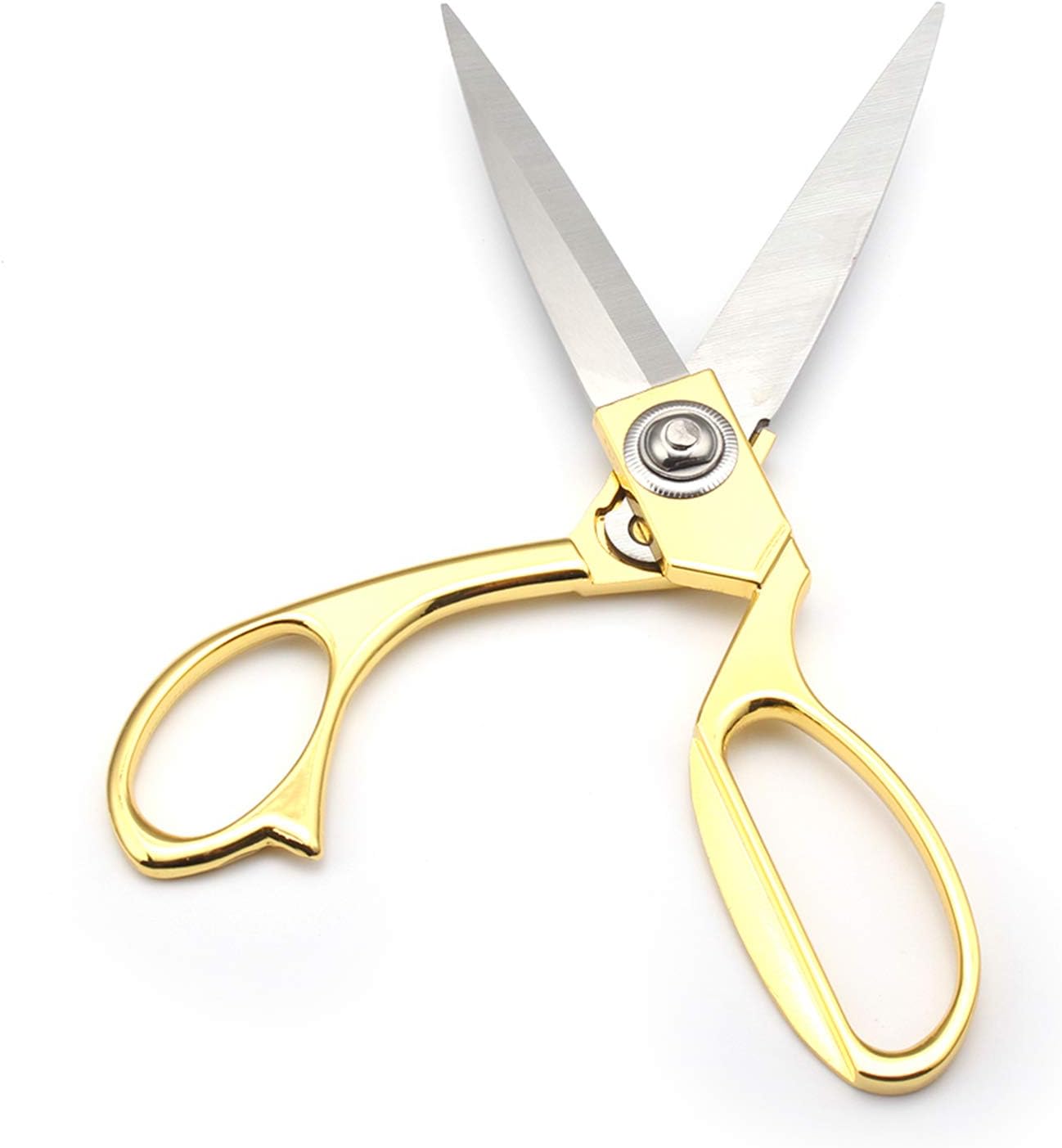 Highgradelife2018 (20cm ) - 20cm Sharp Tailor Scissors Stainless Steel Clothing Dressmaking Shears Fabric Craft Cutting Adjustable Kitchen Scissors (Gold)
