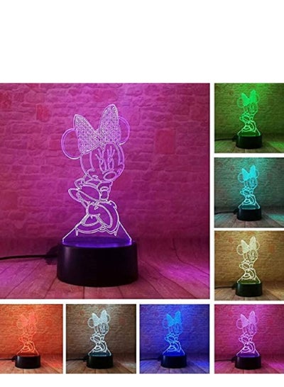 ألعاب مضيئة متعددة الألوان ميكي ماوس أنيمي الشكل 3D LED مكتب ضوء الليل 16 لونًا تغيير ضوء النوم ميني ماوس كارتون التماثيل المضيئة للأطفال