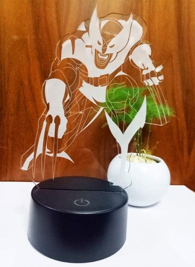 مصباح مكتب LED ثلاثي الأبعاد متعدد الألوان ضوء ليلي Marvel hotmovie Wolverine Hero 7/16 لون متغير USB للأطفال الصغار هدية عيد الميلاد سرير المنزل Decro Wolverine