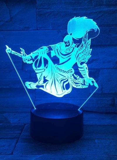 مصباح وهمي ثلاثي الأبعاد Led ضوء ليلي Lol Hero League of Legends مستشعر باللمس 7 ألوان متغيرة للأطفال والأطفال مصباح طاولة Yasuo غير المغفور لغرفة النوم