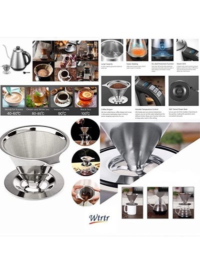 1L Electric Gooseneck Kettle with Variable Temperature Control Pour Over Coffee and Tea