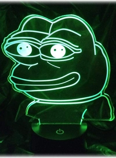 Anime3D Illusion Lamp New Year Gift Night Light Bedside Table Lamp,16-Color Dimmable with Remote Smart Touch,Chri. (Color : Peepo)