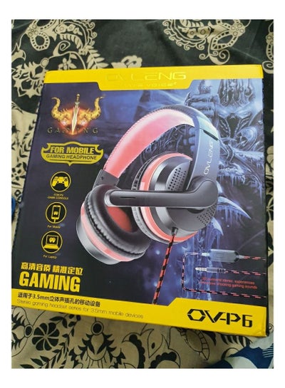 OVLENG OV-P6 سماعة رأس سلكية للألعاب E-Sports مع ميكروفون ستيريو وصوت محيطي سماعة HiFi لجهاز PS4 PC والكمبيوتر المحمول 3.5 ملم جاك HD Voice