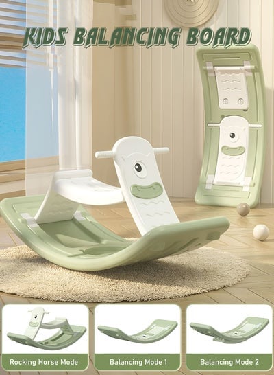 Kids Balance Board Multifunction Curvy Balancing Board for Boys and Girls Indoor and Outdoor Open Ended Learning Toy 3 in 1