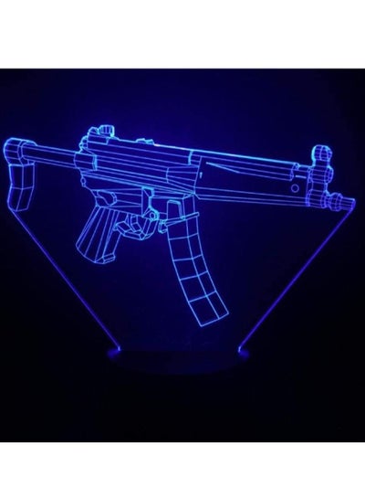 Submachine Gun Figure Night Light LED 3D Illusion USB Touch Sensor Children's Kids Gift Game Gun TableLamp machinMe Gun Figure