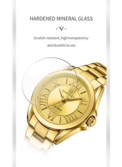 NAVIFORCE NF5037 Women Quartz Bracelet Watches Simple Fashion Waterproof Wristwatch Stainless Steel Band Girls Clock Relogio Feminino