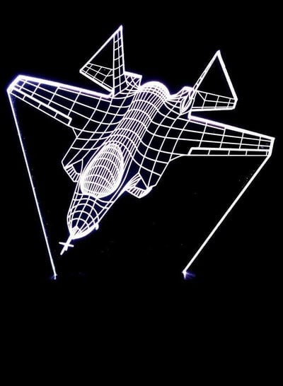 متعدد الألوان أضواء الليل الطائرات المقاتلة مجسمة 3D LED مصباح الغلاف الجوي التدرجات الملونة اللمس عن بعد USB متعدد الألوان ضوء الليل