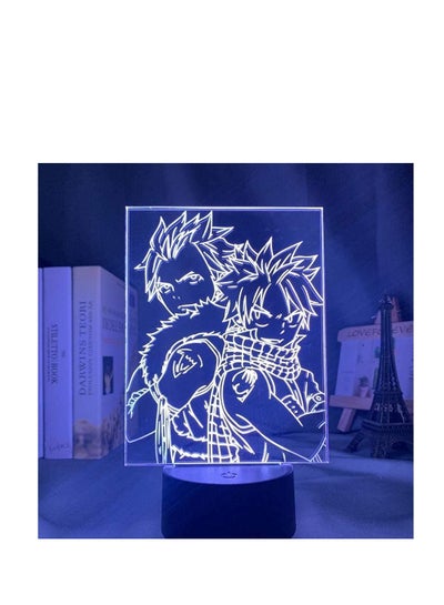 ثلاثية الأبعاد الوهم مصباح LED ضوء الليل أنيمي الجنية الذيل ناتسو Dragneel &amp; أمبير Er Erza القرمزي اللمس الاستشعار للأطفال غرفة الديكور لمبة مكتب