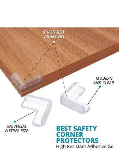 Corner Guards 12 Pack Clear Corner Protector High Resistant Adhesive Baby Proofing Sharp Table Corner Protector Improved Tasteless Corner Covers for Furniture Sharp Corner Large L Shaped
