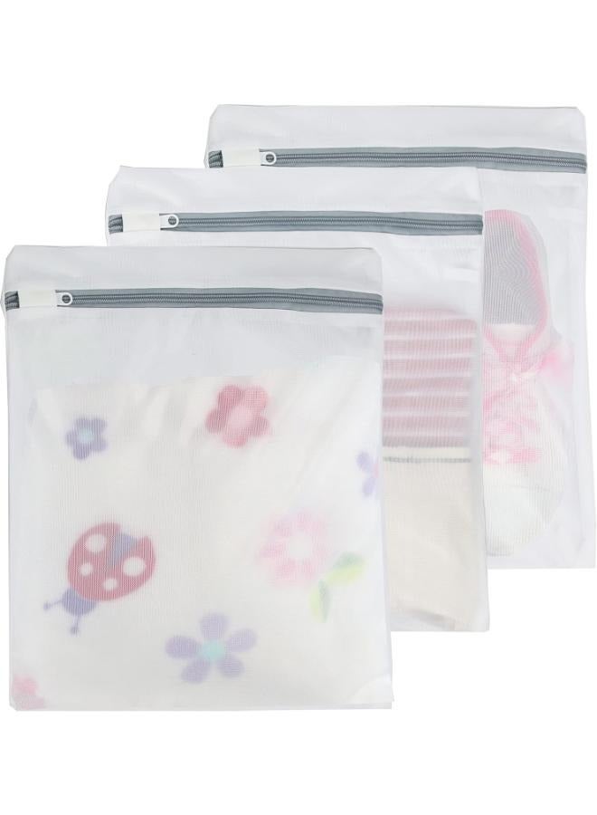 3 Pieces 30cm*40cm Honeycomb Delicates Bags for Washing Machine, Lingerie bBgs for Laundry, Travel Storage Organize Bag for Cotton Clothes, Sheet, Shoes