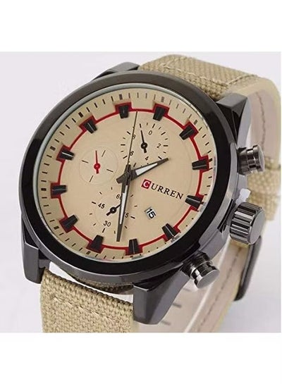 Curren 8196 Mens Water Resistant Analog Watch - Beige