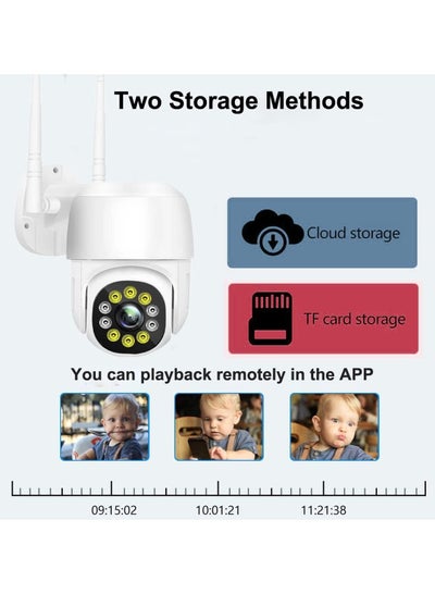 Security Outdoor Camera 1080P CCTV Wired Camera 2.4Ghz WiFi Surveillance Wireless Camera Home Security with 355°Pan 90°Tilt Auto Tracking Motion Detection Two-way Audio with Color Night Vision