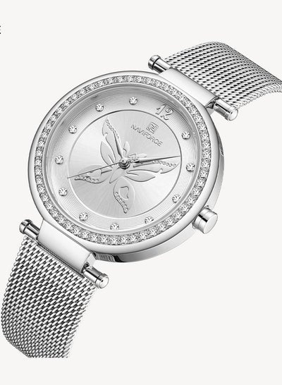 NAVIFORCE Women Watches Luxury Fashion Casual Quartz Stainless Steel Waterproof Wristwatch with Diamond NF5018