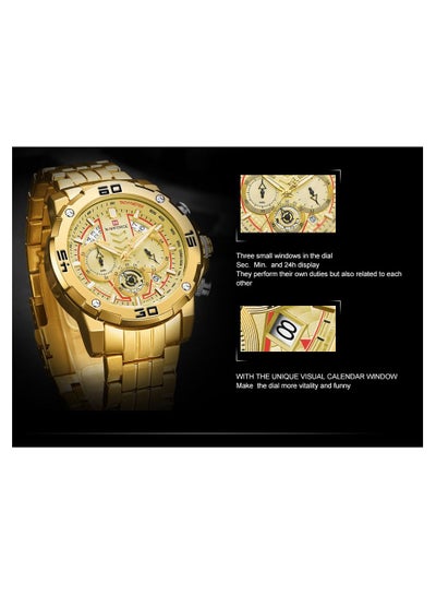 NAVIFORCE NF9175 Golden Stainless Steel Chronograph Watch For Men
