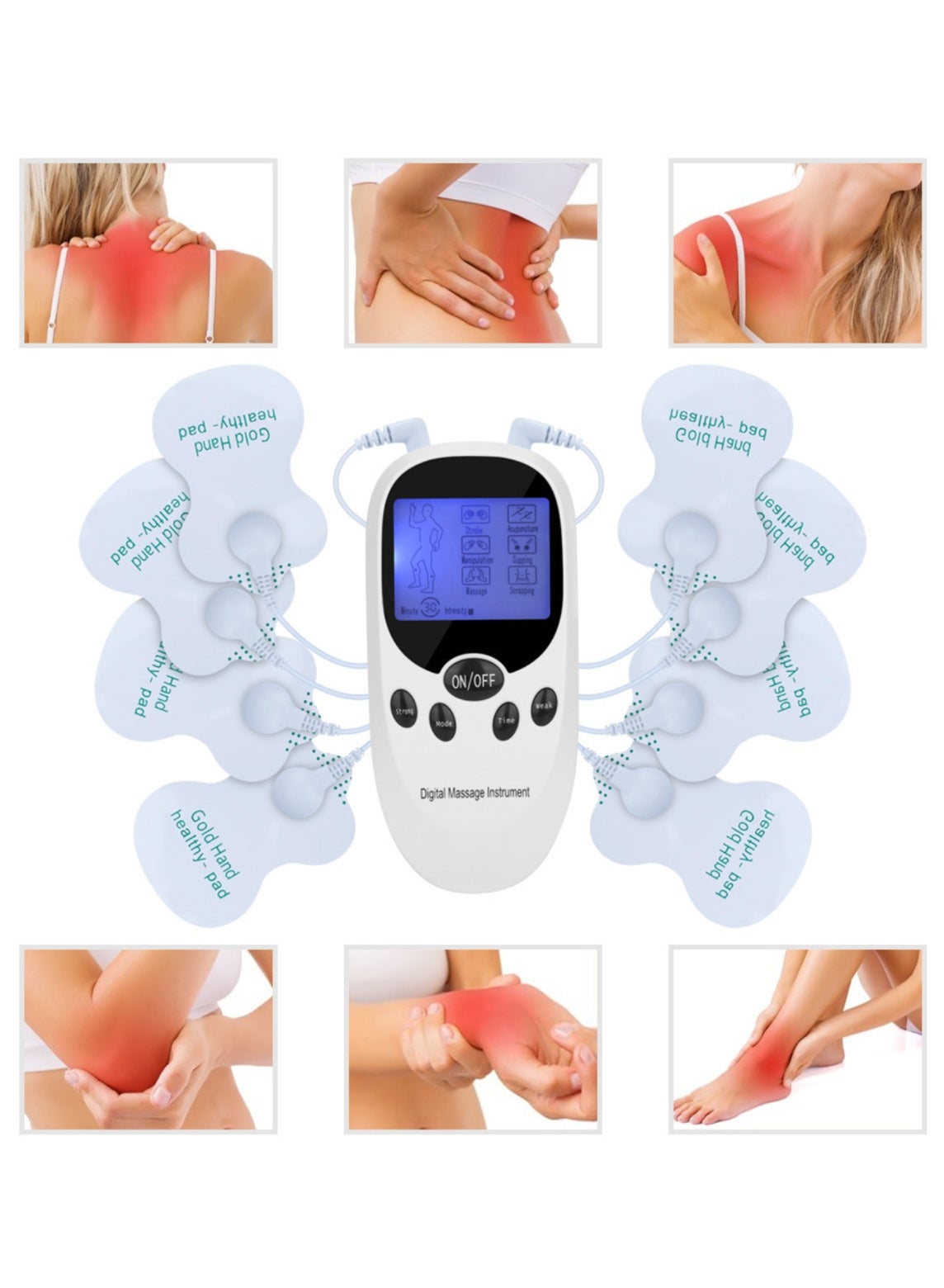 Stimulation Device with 8 Electrode Pads Muscle Stimulator for Muscle Building, Pain Relief, Muscle Training