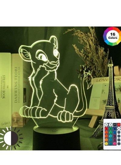 Illusion Lamp LED Multicolor Night Light The Lion King Simba Figure Baby Touch Sensor 16 Color Changing