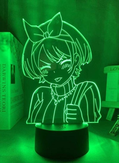 Multicolour 3D Anime Night Light Illusion LED Lamp Anime Rent A Girlfriend Sarashina Ruka for Kids Bedroom Decor Birthday Gift Manga Kanojo Okarishimasu Lamp Remote Control