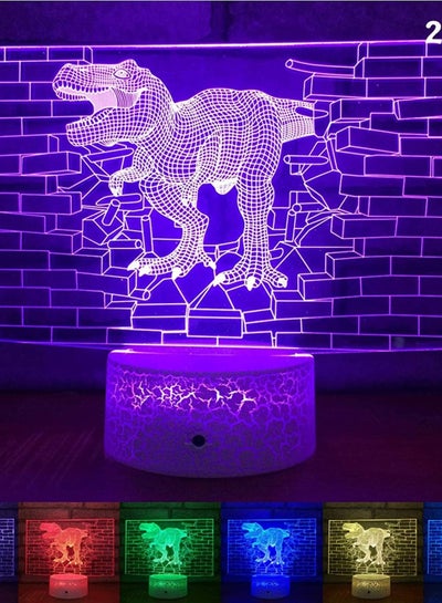 The 3D dinosaur led a color-changing nightlight with USB power, bedside lights,,Black Bottom + 16 Colors
