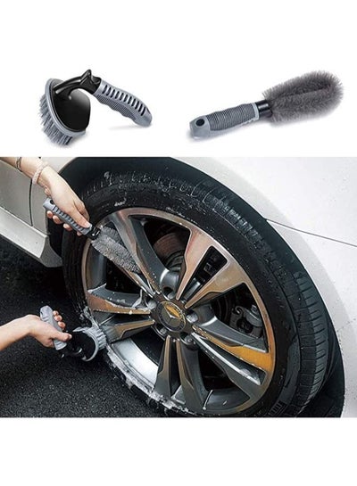 3 Pieces Car Wheel Cleaning Brush Set Wheel Washing Tool Rim Cleaner for Car Alloy Wheel, Motorcycle or Bicycle Tire