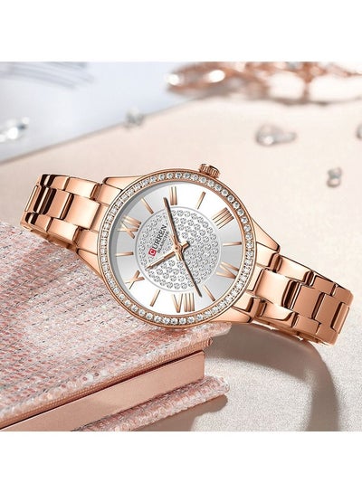 CURREN 9084 Original Brand Stainless Steel Band Wrist Watch For Women With Box