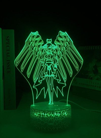 Multicolour 3D Illusion Table Lamp Led Night Light Base Crack Fairy Tail Erza Scarlet Anime For Room Decoration Hummy Child Birthday Manga Room