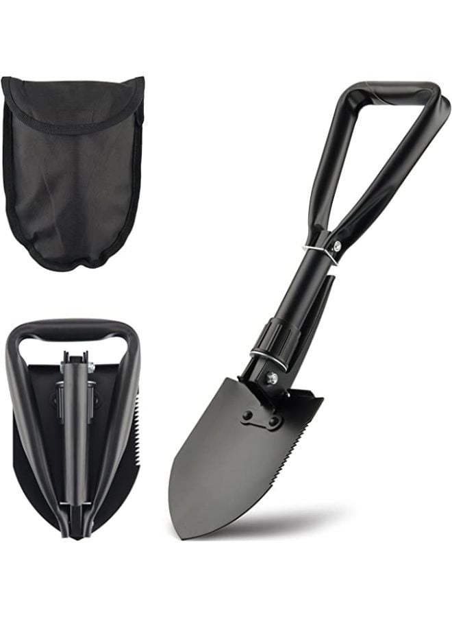 Mini Folding Shovel High Carbon Steel, Portable Lightweight Outdoor Tactical Survival Foldable Mini Shovel, Entrenching Tool, Camping, Hiking, Digging, Backpacking, Car Emergency