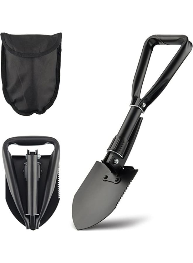 Mini Folding Shovel High Carbon Steel, Portable Lightweight Outdoor Tactical Survival Foldable Mini Shovel, Entrenching Tool, Camping, Hiking, Digging, Backpacking, Car Emergency