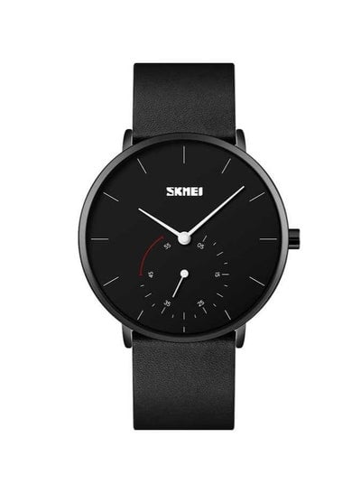 SKMEI Quartz Watch Men's Fashion Silm High Hardness Glass Quartz Wristwatch Men Waterproof Leather Band Male reloj hombre 9213