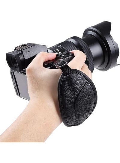 حزام معصم بمقبض يد جلدي قابل للتعديل مناسب لكاميرا Canon EOS
