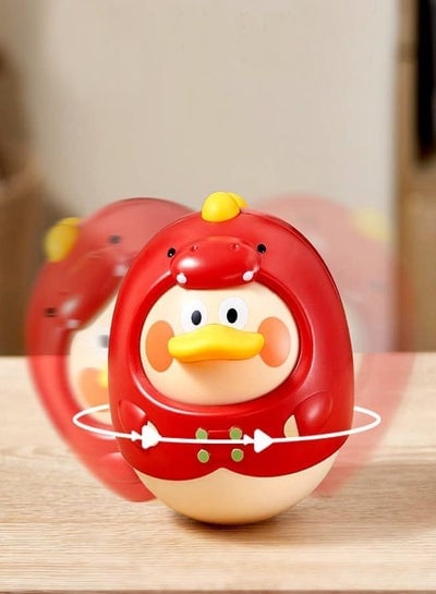 Tumbler Toy Dinosaurs Roly Poly Toys Cute Musical Toy Built in Bell Tummy Time Wobbler Toy for Baby Gifts for Infant Boys Girls