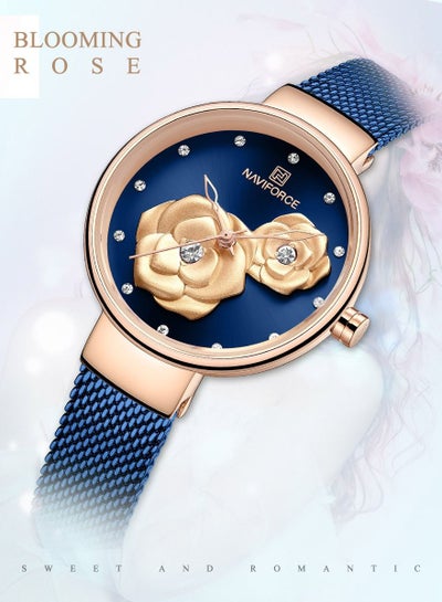 NAVIFORCE Women Luxury Creative Design Watch Stainless Steel Mesh Band Watches for Lady NF5013