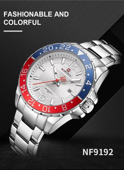 NAVIFORCE Men Luxury Watches Stainless Steel Calendar Waterproof Quartz Wristwatch NF9192